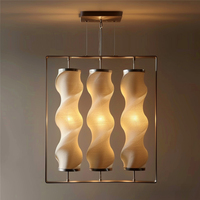 Applique Murale Rectangulaire Moderne en Métal Blanc Cassé avec Abat-jour Ondulé en Plastique, Lumière LED Blanc Neutre 4100K IRC 80 B22 AC 220V pour Chambre