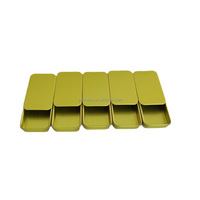 Boîte en métal rectangulaire dorée recyclable à couvercle coulissant, 60x34x11mm, pour parfum, savon, baume, avec logo personnalisé, directement de l'usine