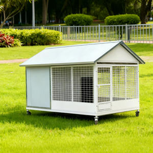 Luxe moderne duurzame binnen/buiten hondenhok comfortabel ijzeren huisdierenmeubilair kennel met knoopsluiting waterdichte schuilplaats - Product Image 2