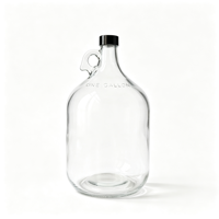 Bouteille en verre 4L avec poignée et couvercle, distributeur de boissons en verre transparent 4000ml pour milkshake, vente en gros personnalisée
