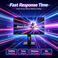 Moniteur d'écran en verre IPS FHD 24 pouces 144 Hz 1920x1080 1K pour PC de bureau, idéal pour les agents de centre d'appels et les opérateurs de service après-vente