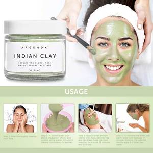 Mascarilla de arcilla curativa india, bentonita para limpieza profunda de poros - Product Image 2