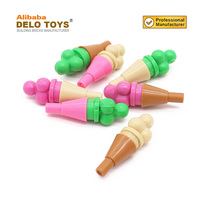 Pièces de bricolage en ABS pour jouets, ma propre création, blocs de construction, briques en plastique, cornet de crème glacée 1*1, 1 X 1 inversé avec barre (N°11610)