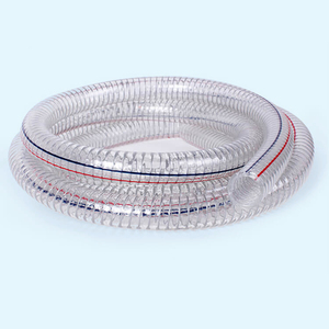 Прочный гибкий армированный пружинной стальной проволокой прозрачный шланг из ПВХ высокого давления 3/4''-10'' для всасывания и нагнетания - Product Image 2