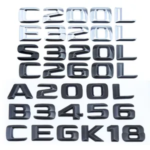 Stiker lencana emblem huruf tajam logo 3D bagasi mobil A C E S GLC GLE GLS kelas Mercedes Benz