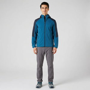 Chaqueta Softshell de Lona para Hombre, Tallas Grandes, Azul y Negro, Impermeable, Transpirable, Cortavientos, con Capucha y Cierre de Cremallera, Estilo Vintage, Venta al por Mayor - Product Image 1