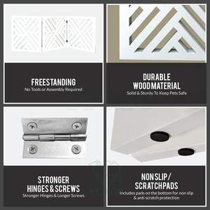 รั้วกั้นสุนัขไม้ตกแต่งแบบขยายได้ ทันสมัย เป็นมิตรกับสิ่งแวดล้อม สำหรับสุนัขขนาดเล็กถึงขนาดกลาง ทนทานและปรับแต่งได้ - Product Image 5