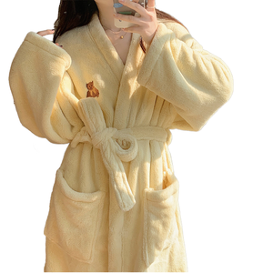 Camisón de Moda, Nuevo y en Oferta, Pijama de Invierno para Mujer, Franela Coral Térmica, Cuello Peter Pan, Sexy, Largo hasta la Rodilla, Manga Larga, Ropa para el Hogar - Product Image 1