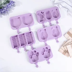 Bandeja de cubitos de hielo antiadherente para niños, molde de silicona de grado alimenticio para hacer helados caseros, molde de silicona para paletas