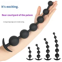 Dos Silicone Pull Perle Flexible Étanche Anal Chaîne Sex Toy Taille Différente Prostate Massage Trainer Anal Plug pour Hommes et Femmes