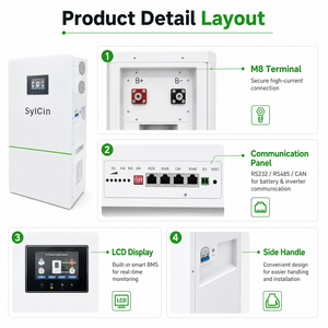 Batterie solaire murale 48V 300Ah LiFePO4 10kwh15kwh Système de stockage d'énergie au lithium en Amérique du Nord et en Amérique latine - Product Image 4