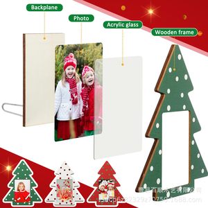 Wooden Christmas Tree Photo <b>Frame</b> 4x6 Vertical Desktop Decoration Home Holiday Gift Display - Product Image 4