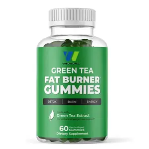 Private Label Vegan Matcha Green Tea Extract Fat Burner Gummies With Guarana Sport Energy Chews