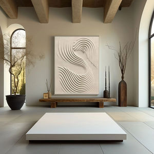 Art mural moderne neutre Wabi Sabi, grand art mural abstrait vertical aux tons terreux, <span class=keywords><strong>peinture</strong></span> sur toile pour la maison et la galerie - Product Image 3