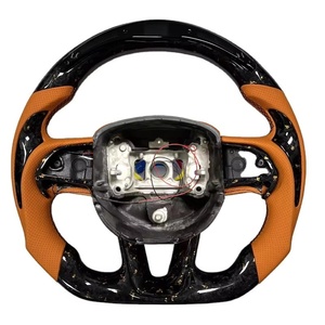 Volant de voiture personnalisé en cuir et fibre de carbone avec LED, compatible avec Dodge Challenger JEEP SRT8 - Product Image 1