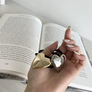 नई हृदय उच्च गुणवत्ता वाले उच्च लोचदार जस्ता मिश्र धातु 3.4 सेमी यूरोपीय और अमेरिकी फैशन हेयर बैंड महिलाओं के लिए सहायक उपकरण - Product Image 2