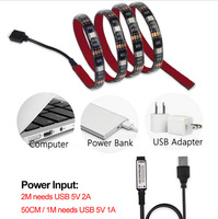 Rétroéclairage USB 5V avec contrôle par application, 16 millions de couleurs, bande LED PVC IP65 pour salle de jeu