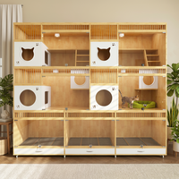 Maison pour animaux de compagnie en bois massif écologique, moderne, petite, respirante, pliable, tendance, cage pour chats et chiens, intérieur, toutes saisons