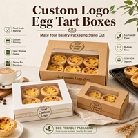 Boîte d'emballage pour tartelettes aux œufs avec fenêtre transparente, en papier résistant à la graisse, pour présentation en boulangerie, fourniture sous marque privée pour boulangeries