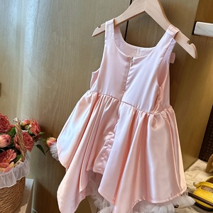 <span class=keywords><strong>Robe</strong></span> <span class=keywords><strong>chic</strong></span> pour filles, bretelles spaghetti, rose, ourlet irrégulier, pour fête d'anniversaire, sorties décontractées - Product Image 4