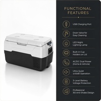 Réfrigérateur-congélateur portable pour voiture 20L -20°C ℃   Réfrigérateur à double usage DC12V 24V AC avec LED USB pour le camping, les camping-cars, les voyages en plein air