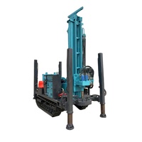 Plataforma de Perforación Neumática con Ruedas, Máquina Perforadora de Pozos de Agua de 300 m de Profundidad con Caja de Cambios y Motor, Portátil