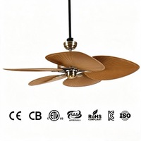 Ventilateur de plafond moderne à LED de 52 pouces avec 5 pales, télécommande, moteur DC, 6 vitesses, fonctionnement silencieux, montage encastré pour salon