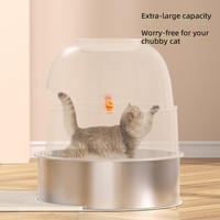 Bac à litière pour chat en métal et plastique entièrement fermé, en forme de pot de fleurs, côtés surélevés, contrôle des odeurs, design gain de place pour chats