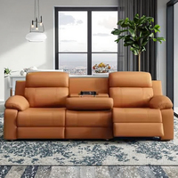 Canapé inclinable électrique de cinéma confortable et très demandé, ensemble de fauteuils en cuir et bois, canapé moderne pour salon, villa, sous-sol