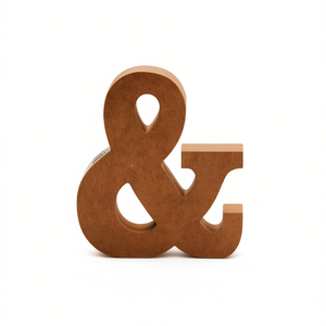 Insegna da Parete Decorativa in Legno con Lettera Ampersand di Ilan, 15 Cm - Product Image 2