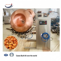 Nouvelle machine à faire des noix caramélisées avec brûleur à gaz, décharge automatique, refroidisseur à air, certifiée CE, haute capacité