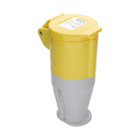 Connecteur Électrique Industriel CEE 16A 4H 110V 2P+E IP44 pour Alimentation sur Site, Prise de Couplage Jaune