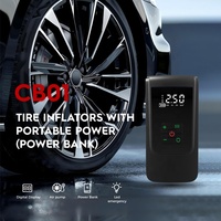 Portable Cordless Digital Car Tire Inflator with Tire Pressure Monitor Fast Inflation Automatic Shut Off Emergency Light