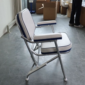 Silla de cubierta plegable marina para yate de aluminio <span class=keywords><strong>Comprar</strong></span> Silla de cubierta Accesorios para barcos con reposabrazos de asientos de barcos de pesca - Product Image 4
