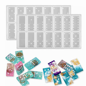 2 packs de moules carrés en résine époxy pour le <span class=keywords><strong>jeu</strong></span> de dominos pour le plaisir. - Product Image 1