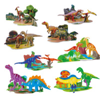 HTL - Rompecabezas de Papel 3D de Dinosaurios en Miniatura, No Tóxico, Educativo, Modelo de Animal Prehistórico para Armar, Juego de Juguetes para Niños