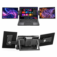 Moniteur portable double pliable 15,6 pouces 1080P FHD IPS, extension d'écran d'ordinateur portable avec haut-parleur intégré, Plug & Play pour Windows et Mac