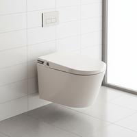 WC intelligent mural en céramique avec réservoir intégré, bidet, siège chauffant, séchage à l'eau chaude, ouverture/fermeture automatique du couvercle, chasse d'eau automatique