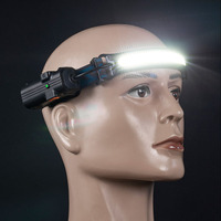 Lampe frontale LED à double source lumineuse, étanche IP65, rechargeable par USB, avec détecteur de mouvement pour la course nocturne, 10 000 heures d'autonomie pour le camping en extérieur