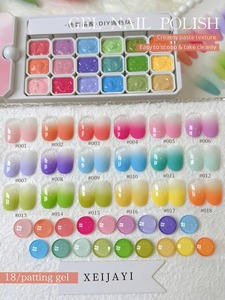 18 Couleurs Gel à ongles semi-solide à base d'eau, haute saturation, effet estompeur, style designer français, en pot, pour salon de manucure féminin - Product Image 4