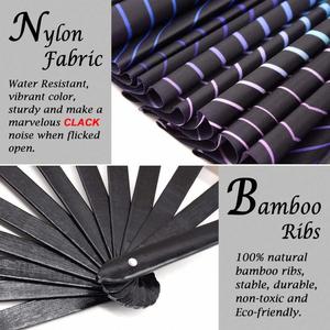 Ventilador Plegable de Bambú de 33cm con Logotipo Personalizado, Estilo Arte Folclórico, Tallado y Pintado, Decoración, Recuerdo, Ventilador Plegable - Product Image 3