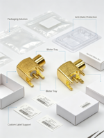 Connecteur coaxial RF plaqué or pour montage sur carte MCX Aurora Yu, 50 ohms, 6 GHz, prise femelle pour communication sans fil