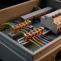 Barre de terre neutre en laiton à 5 voies, connecteur de borne à vis, 50A, pour assemblage de panneau de commande CHHP 003 60
