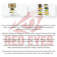 Vente en gros de leurres crankbait de 60 mm, 9,7 g, pour eau salée, leurres durs bioniques, leurres pour la pêche au bar, au topmouth et au culter