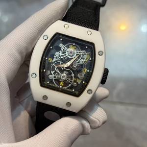 Luxury Men's Skeleton <b>Watch</b> White Ceramic Case Sapphire Crystal Automatic Mechanical Sport Designer Wristwatch High Quality - Product Image 5