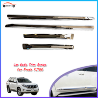 Moulures de porte chromées de haute qualité, modèle populaire, bandes de garniture de carrosserie pour Toyota Prado FJ150 2018, bandes de protection de porte, vente en gros