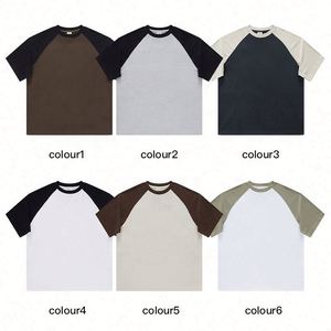 High Quality Blank Mixcolor Unisex Custom Print Logo Cotton American Retro Style <b>Tshirts</b> for Men Summer - Product Image 3