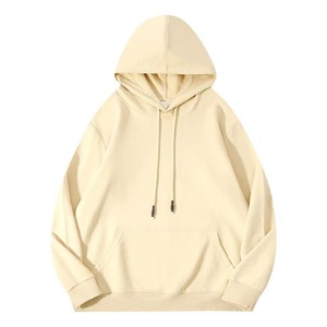 Sweat-shirt à capuche tricoté surdimensionné pour homme, 300g, 100% coton, couleur unie, écologique, respirant, anti-boulochage, avec poche, collection automne - Product Image 6