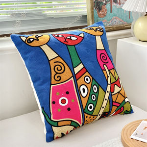 Cojines bordados, funda de cojines, decoración del hogar, gato, perro, Animal, Abstracto, <span class=keywords><strong>Picasso</strong></span>, cojín de asiento, fundas de almohada, cama, sofá, habitación - Product Image 4