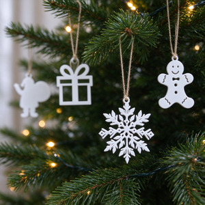 Ornements de Noël modernes et minimalistes en panneau de densité imprimé en 3D, accessoires de décoration pour la maison, cadeaux créatifs - Product Image 5